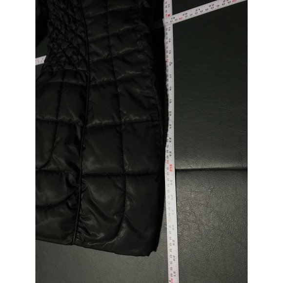 Apt 9 Womens Coat Black Quilted Puffer Turtle Neck Collared Sz Small Hip Thigh - Picture 14 of 16